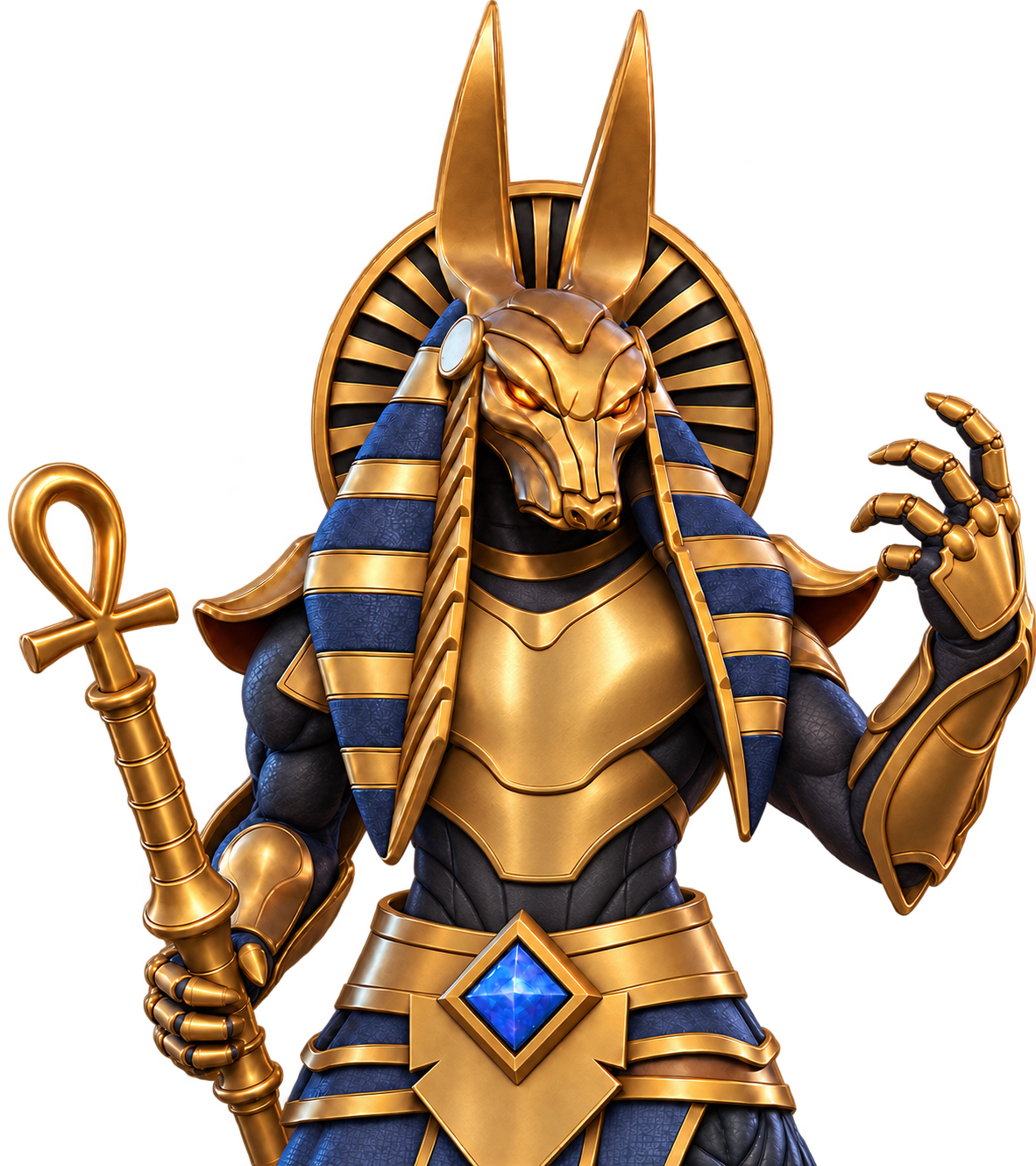 Anubis helmet and armor details
