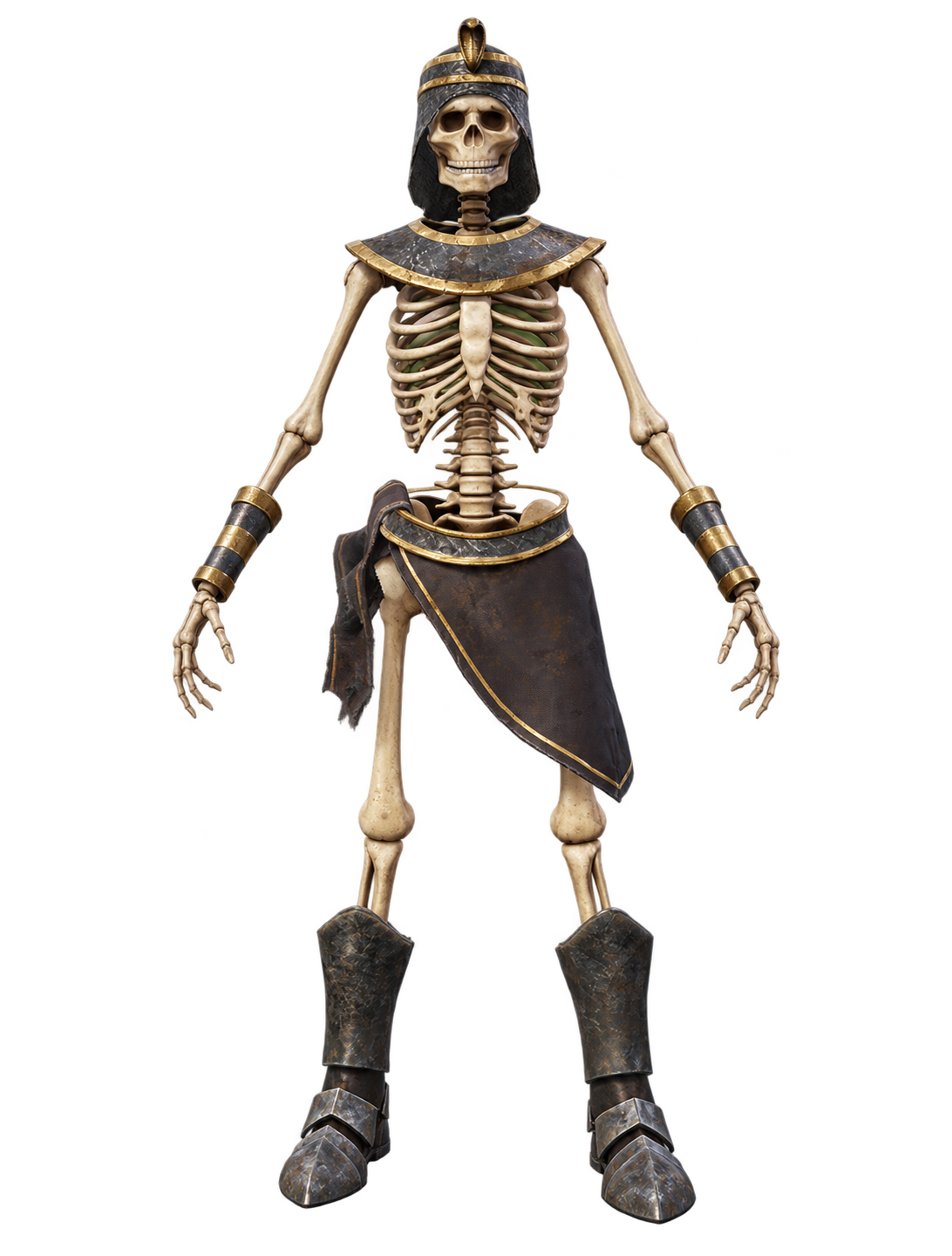Crowned skeleton in Egyptian armor